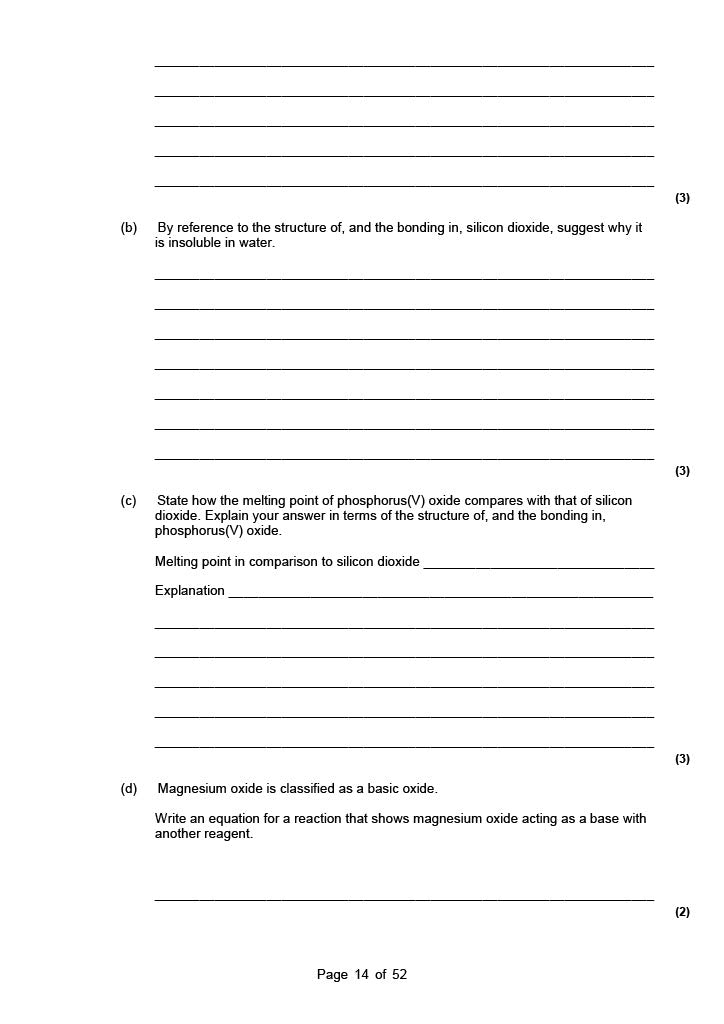 A level Chemistry Exam Question Packs